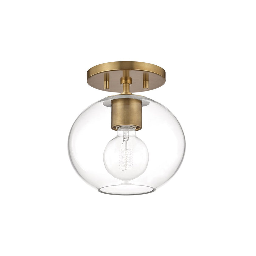 Margot Semi Flush 8" - Aged Brass