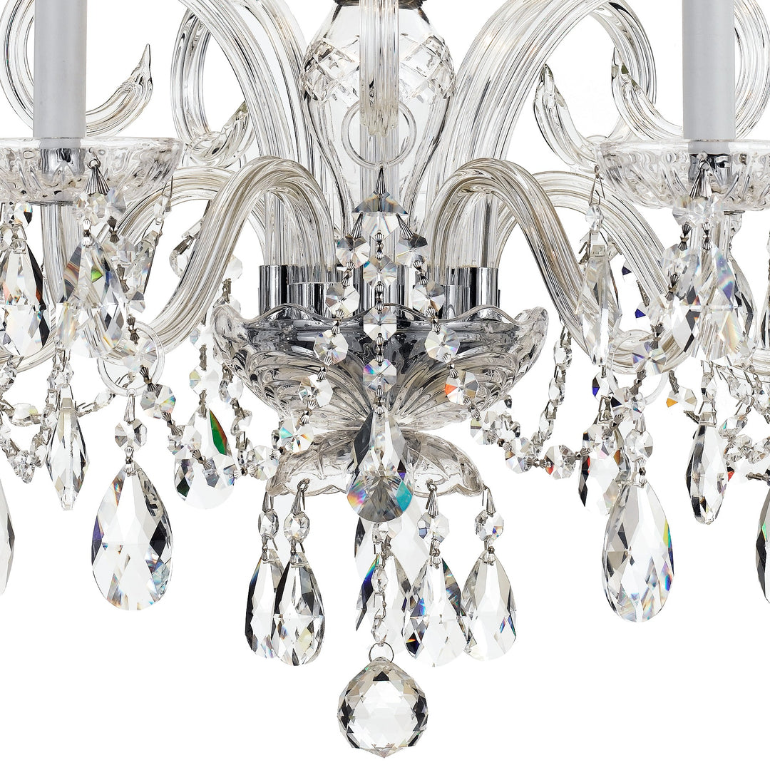 Crystorama Traditional Crystal 5 Light Swarovski Strass Crystal Polished Brass Chandelier