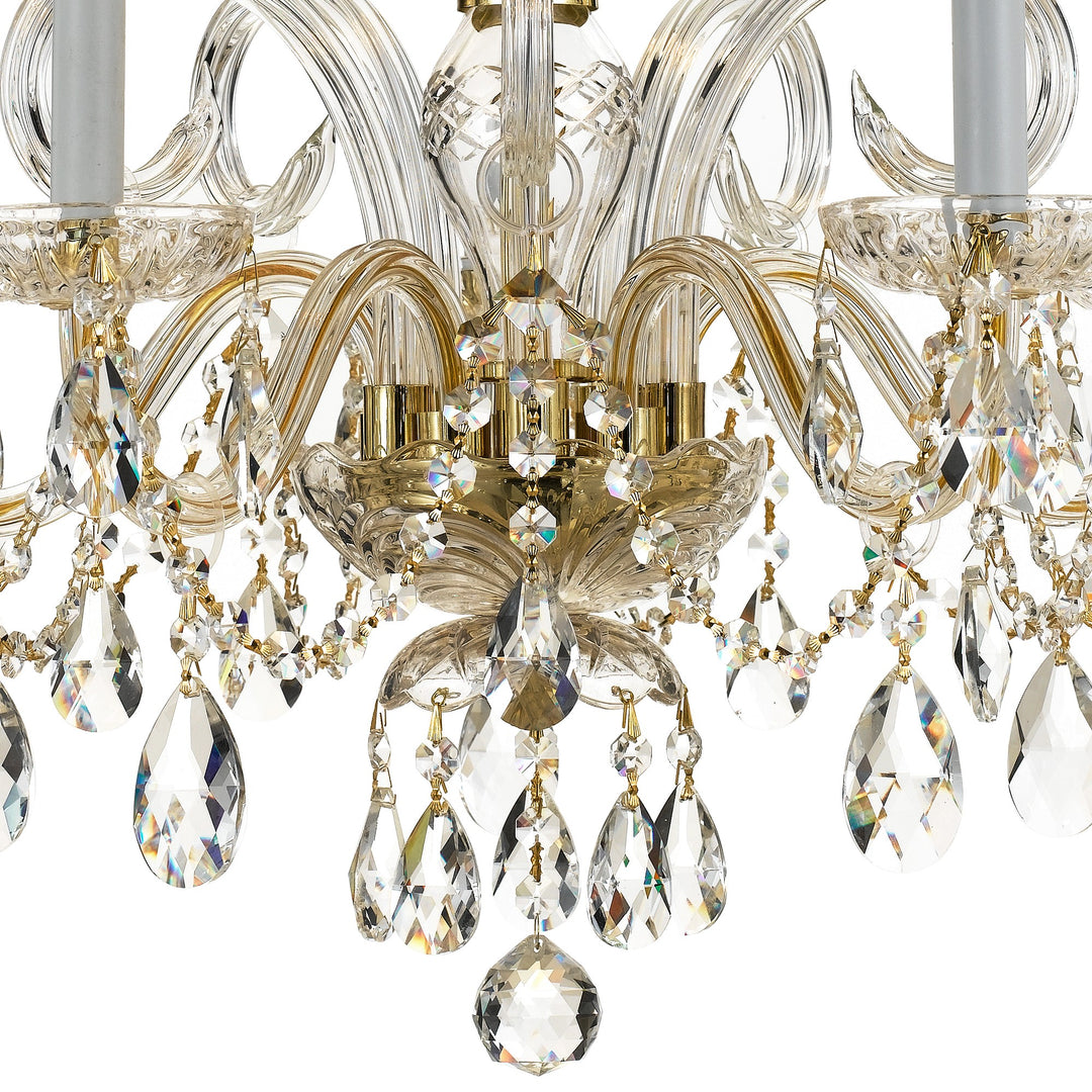 Crystorama Traditional Crystal 5 Light Swarovski Strass Crystal Polished Brass Chandelier