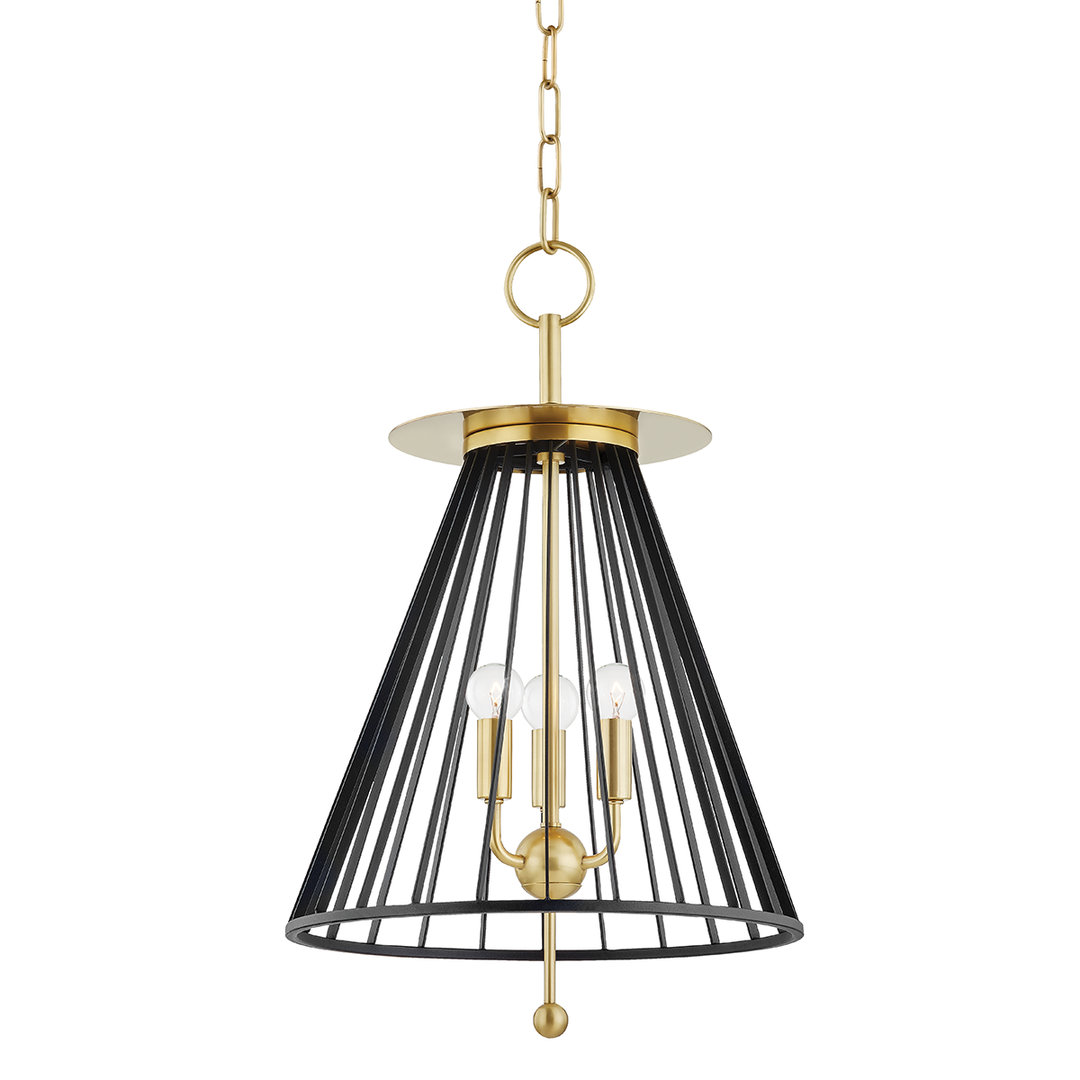 Cagney Pendant 22" - Aged Brass/Dusk Black