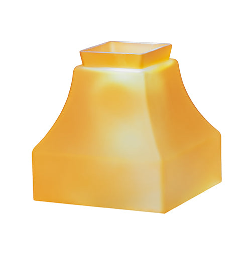 5" Square Bungalow Frosted Amber Shade