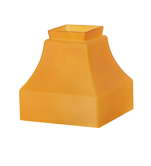 5" Square Bungalow Frosted Amber Shade