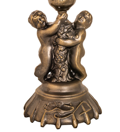 8" High Pond Lily Twin Cherub Table Base