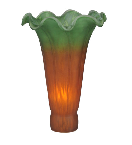 3.5"W X 5"H Amber/Green Pond Lily Shade