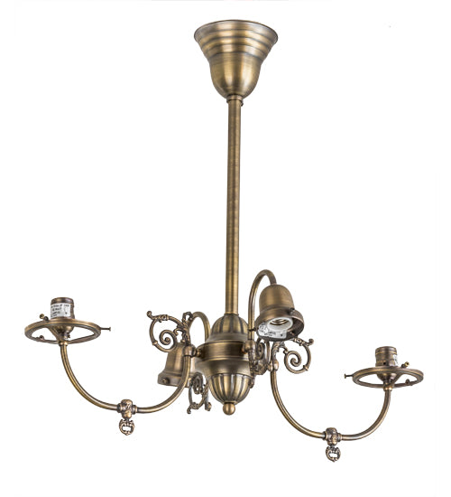 25"L Revival Gas & Electric 4 Lt Oblong Chandelier Hardware