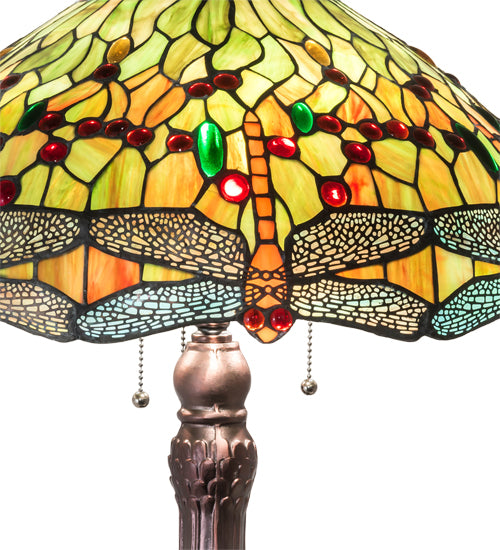 31" High Tiffany Hanginghead Dragonfly Table Lamp