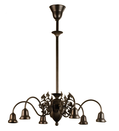 27"W Early Electric 6 Arm Chandelier Hardware