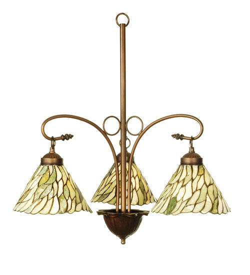 24" Wide Willow Jadestone 3 Light Chandelier