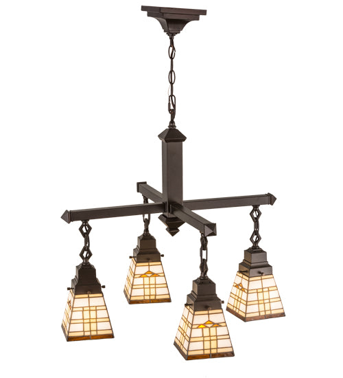 26"W Arrowhead Mission 4 Lt Chandelier