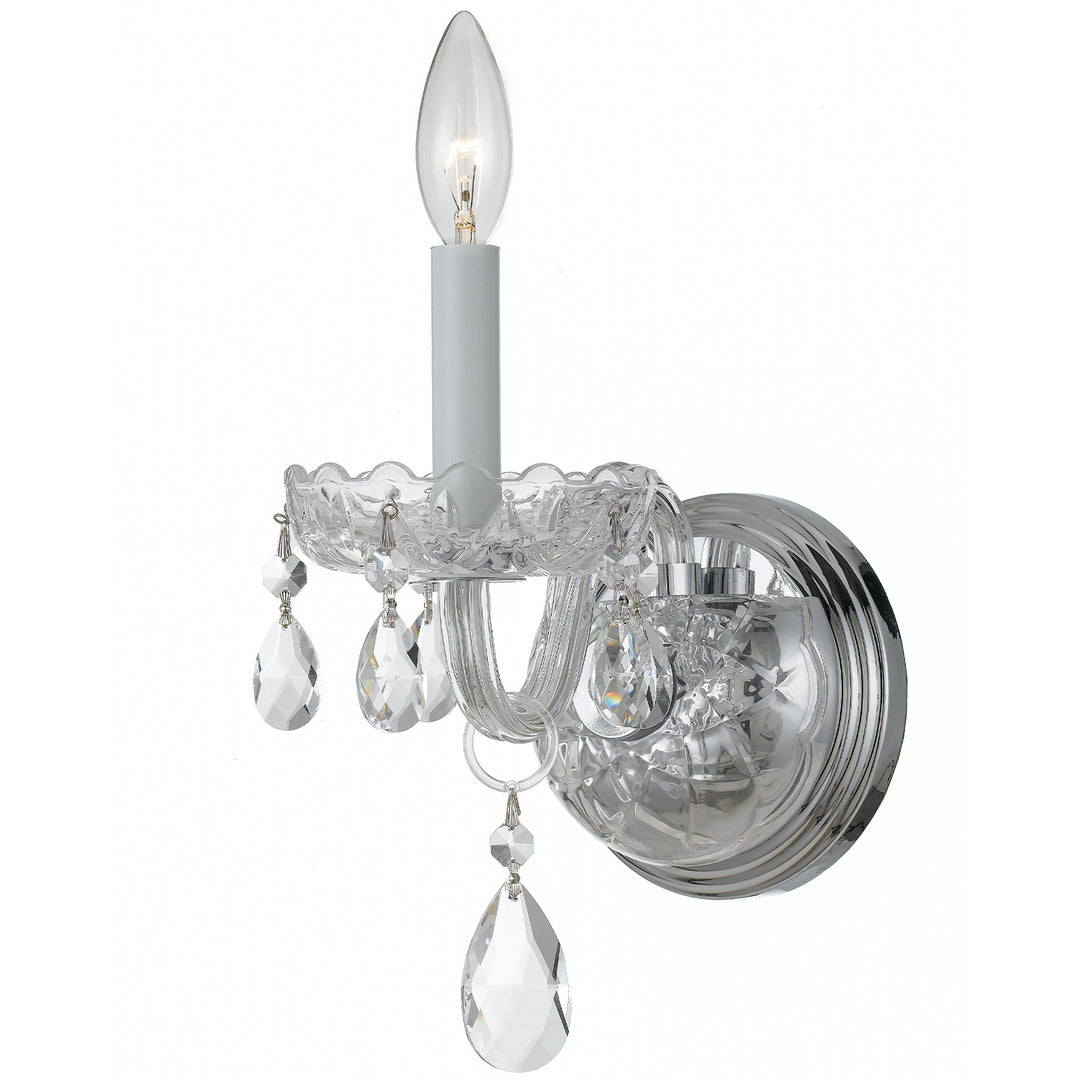 Crystorama Traditional Crystal 1 Light Spectra Crystal Polished Brass Sconce