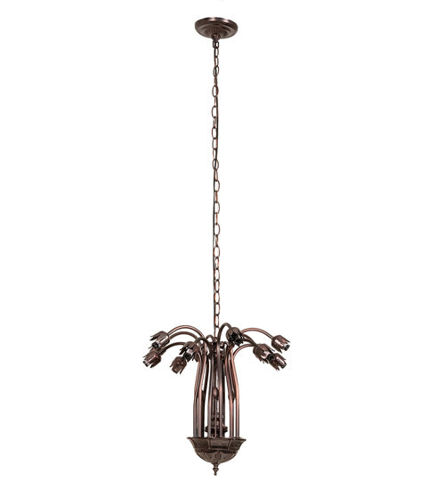 24" Wide Pond Lily 12 Light Chandelier Hardware