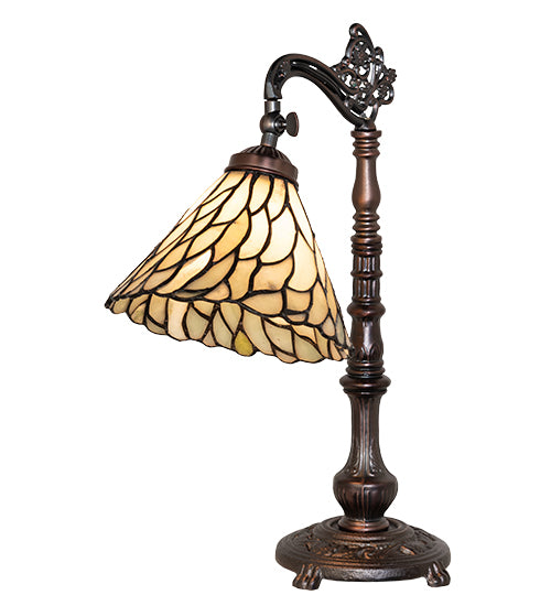 20" High Willow Jadestone Bridge Arm Table Lamp