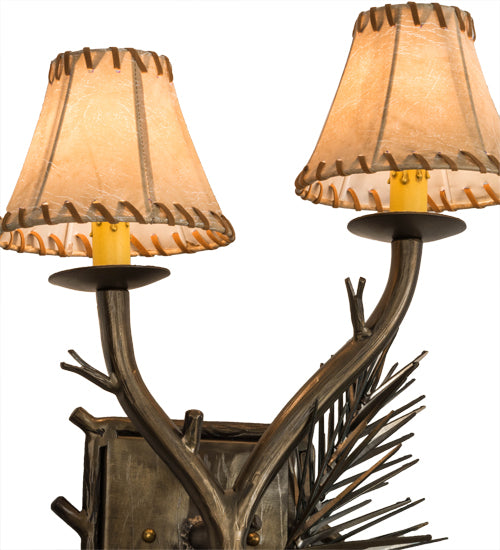 15" Wide Lone Pine 2 Lt Wall Sconce