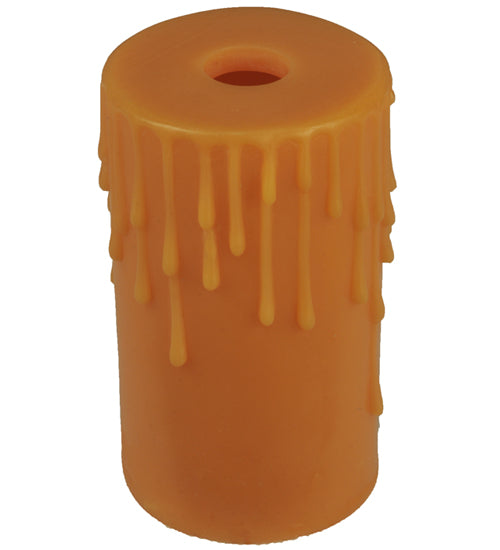 3.5"W X 6"H Poly Resin Honey Amber Flat Top Candle Cover