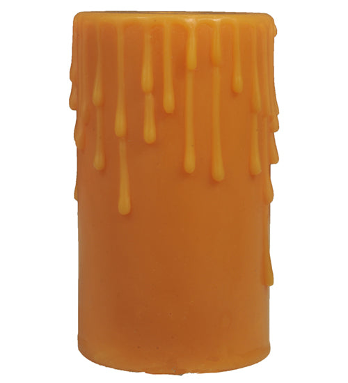 3.5"W X 6"H Poly Resin Honey Amber Flat Top Candle Cover