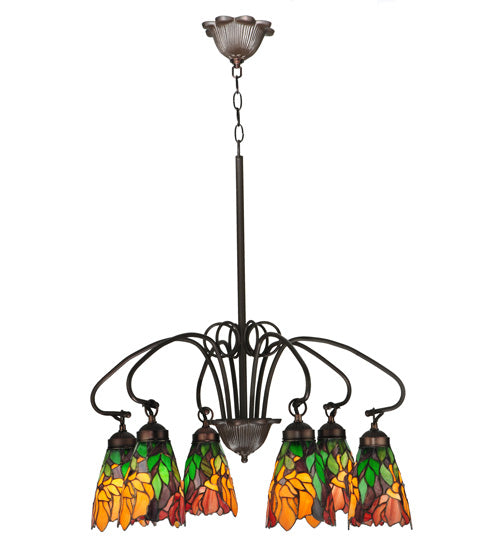 26" Wide Iris 6 Light Chandelier