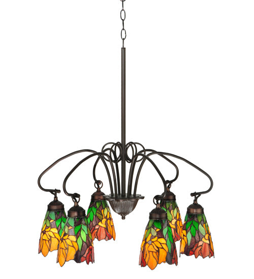 26" Wide Iris 6 Light Chandelier