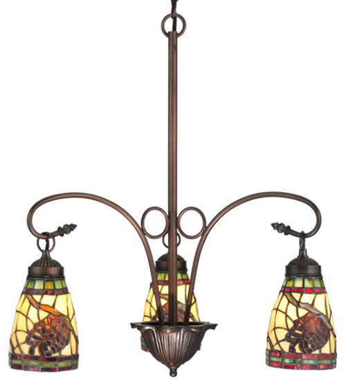 23" Wide Pinecone 3 Lt Chandelier