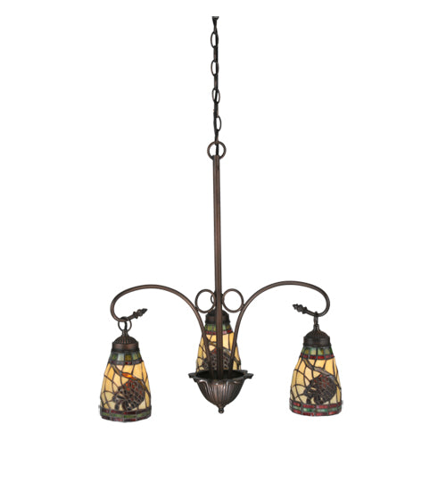 23" Wide Pinecone 3 Lt Chandelier