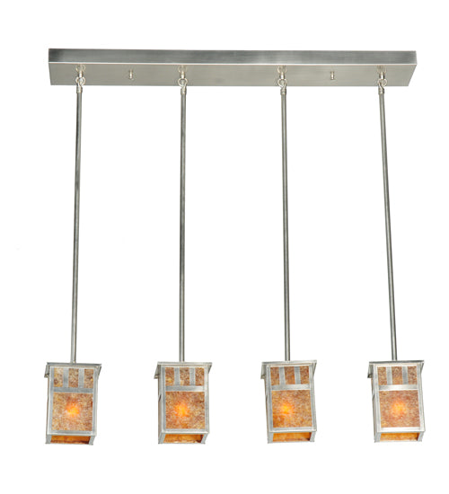 36"L Double Bar Mission 4 Lt Island Pendant