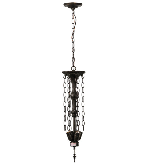 20"W Mahogany Bronze 4 Lt Inverted Pendant Hardware