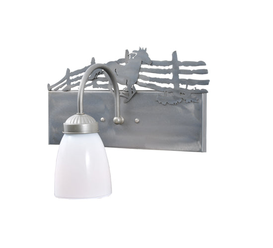 13" Wide Running Horses Vanity Light