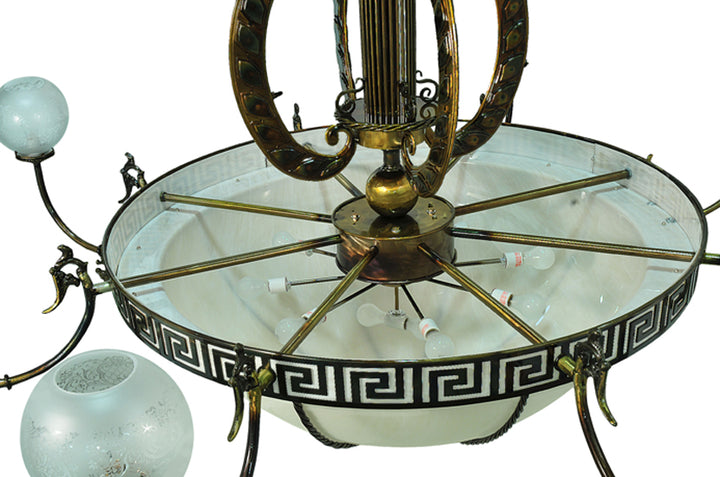 96" Wide Lyre 8 Arm Chandelier