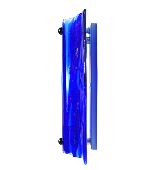 11"W Metro Fusion Azul Glass Panel Wall Sconce