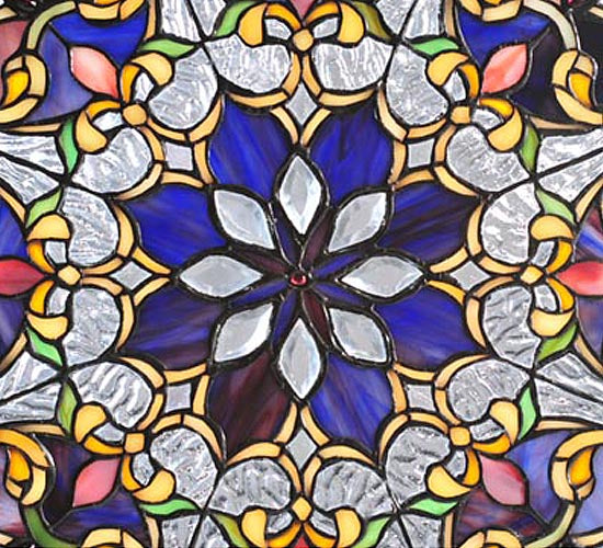 25"W X 25"H Floral Stained Glass Window