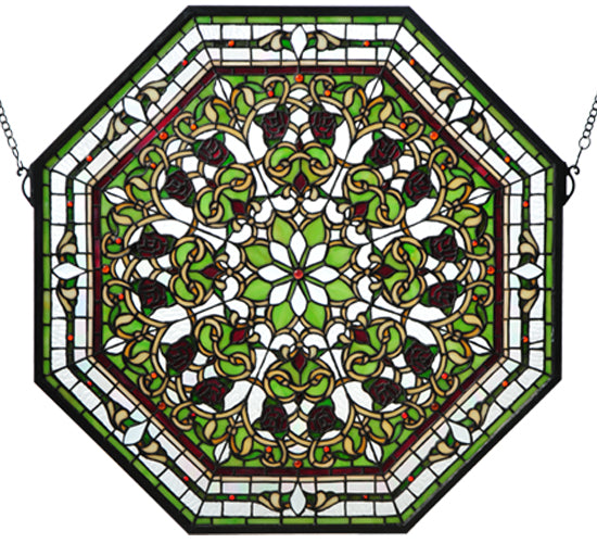 25"W X 25"H Floral Stained Glass Window