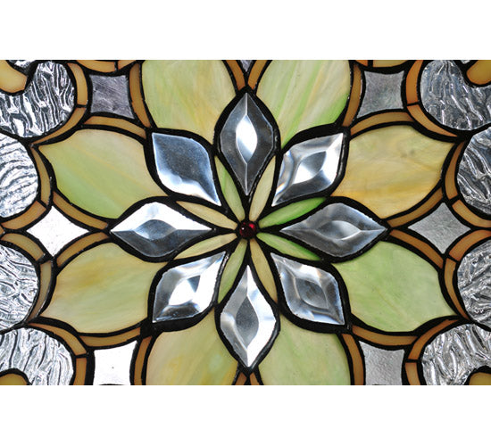 35"W X 35"H Floral Stained Glass Window