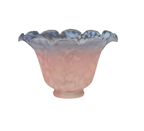 6" Wide Fluted Bell Pink And Blue Shade