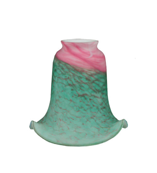 5.5"W Fluted Pink And Green Shade