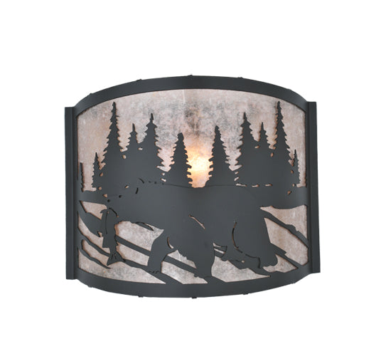 12"W Grizzly Bear Left Wall Sconce