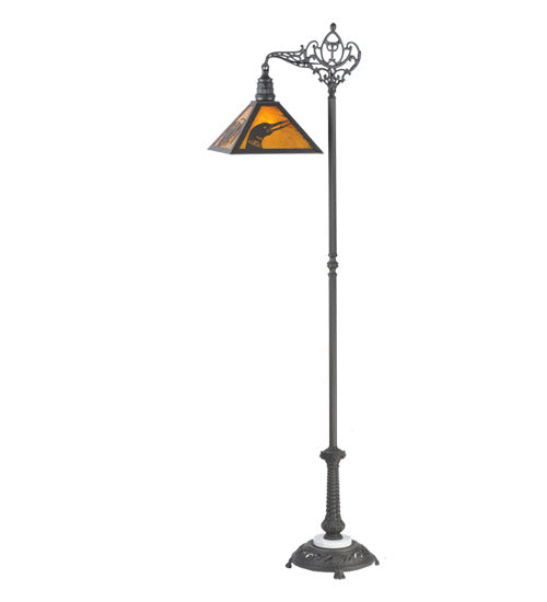 68" High Loon Pine Needle Bridge Arm Floor Lamp