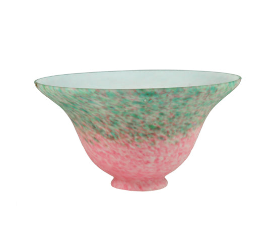 7.5" Wide Pink & Green Pate-De-Verre Bell Shade