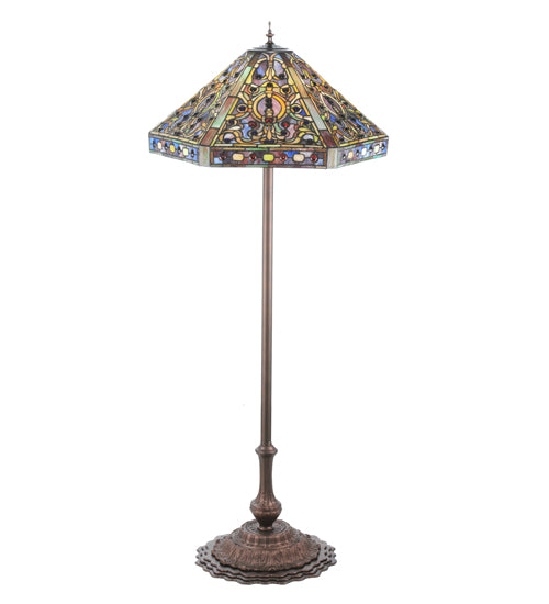 58" High Tiffany Elizabethan Floor Lamp