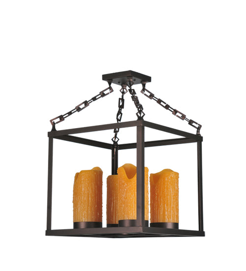 16" Square Kitzi Box 4 Light Chandelier