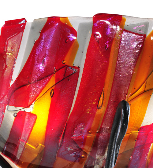 18"W Lava Fused Glass Wall Sconce