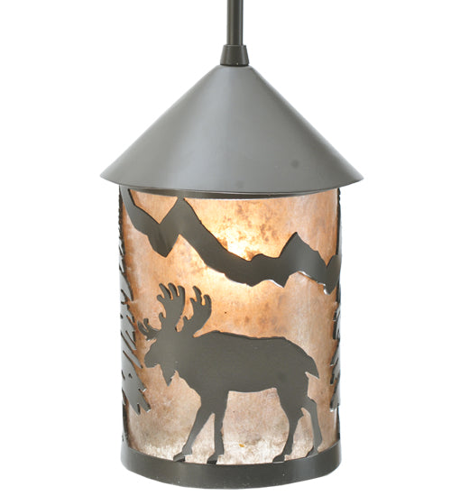 6" Wide Lone Moose Lantern Mini Pendant