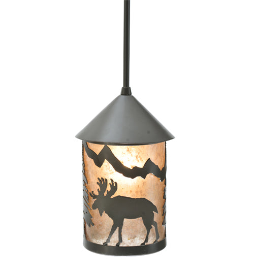 6" Wide Lone Moose Lantern Mini Pendant