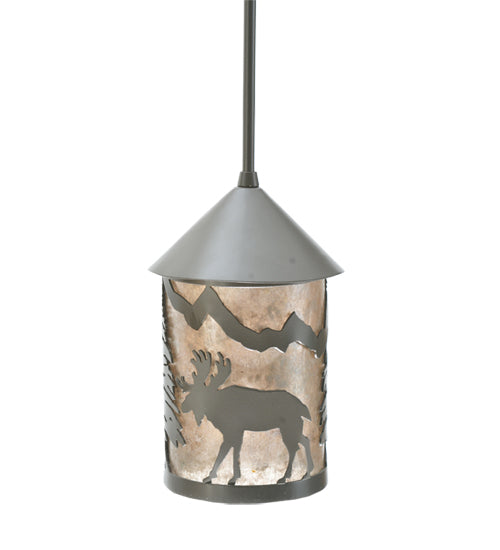 6" Wide Lone Moose Lantern Mini Pendant