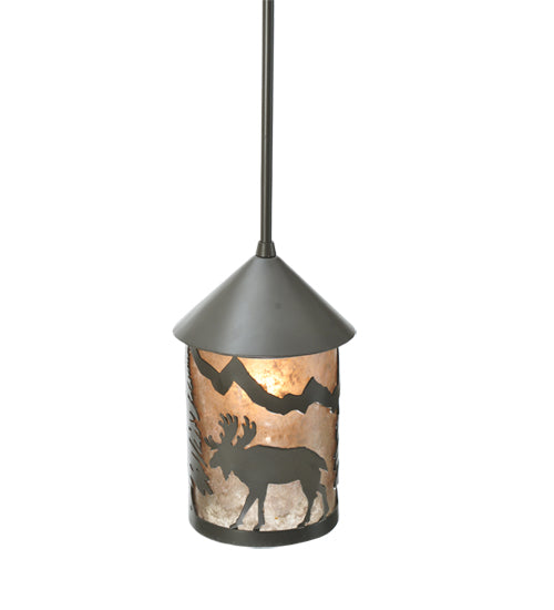 6" Wide Lone Moose Lantern Mini Pendant