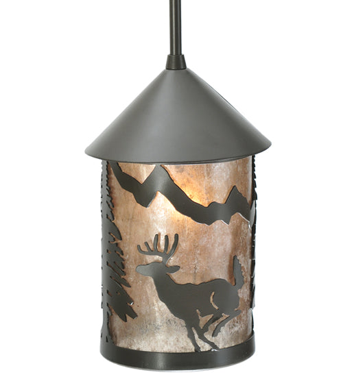 6" Wide Lone Deer Lantern Mini Pendant