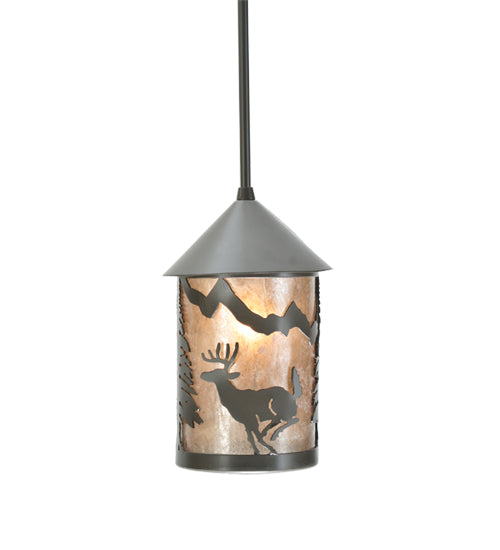 6" Wide Lone Deer Lantern Mini Pendant