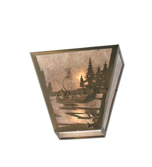 13"W Fly Fishing Creek W/Dog Wall Sconce