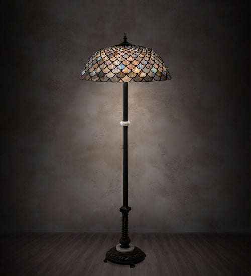 62" High Tiffany Fishscale Floor Lamp