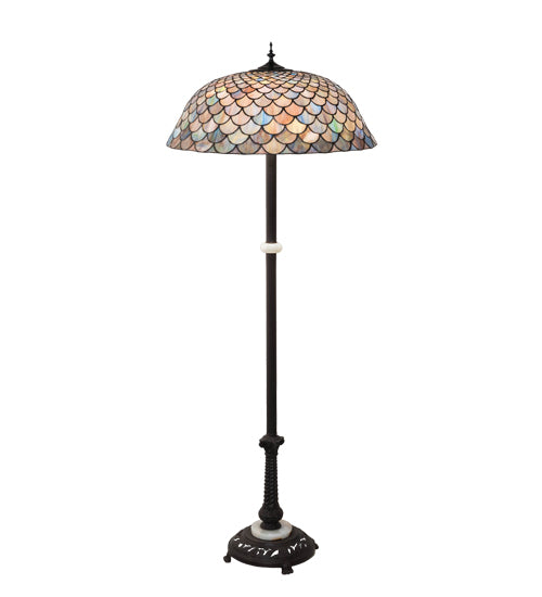 62" High Tiffany Fishscale Floor Lamp