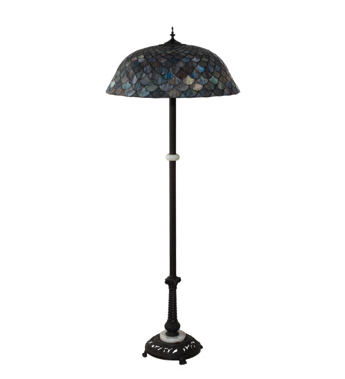 62" High Tiffany Fishscale Floor Lamp