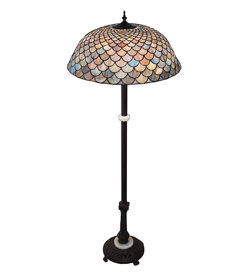 62" High Tiffany Fishscale Floor Lamp